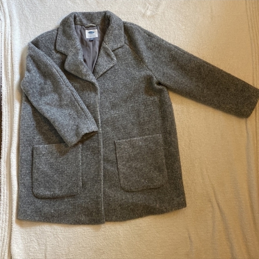 Old Navy Maternity Gray Wool Blend Coat - Picture 2 of 7